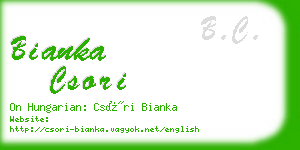 bianka csori business card